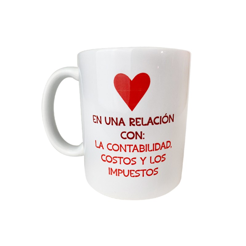 Taza "En una relación con la contabilidad"