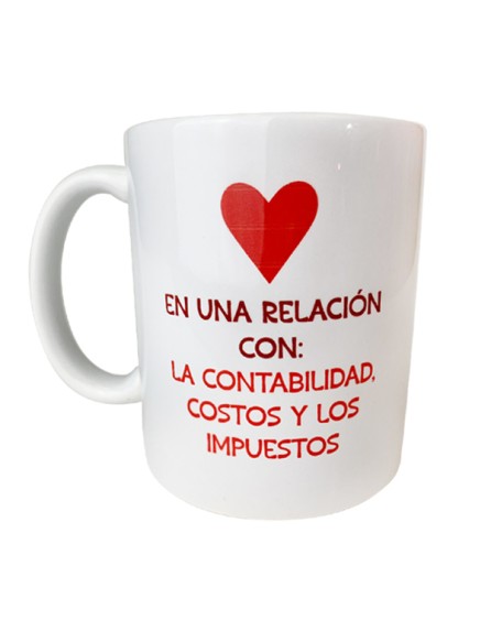 Taza "En una relación con la contabilidad"