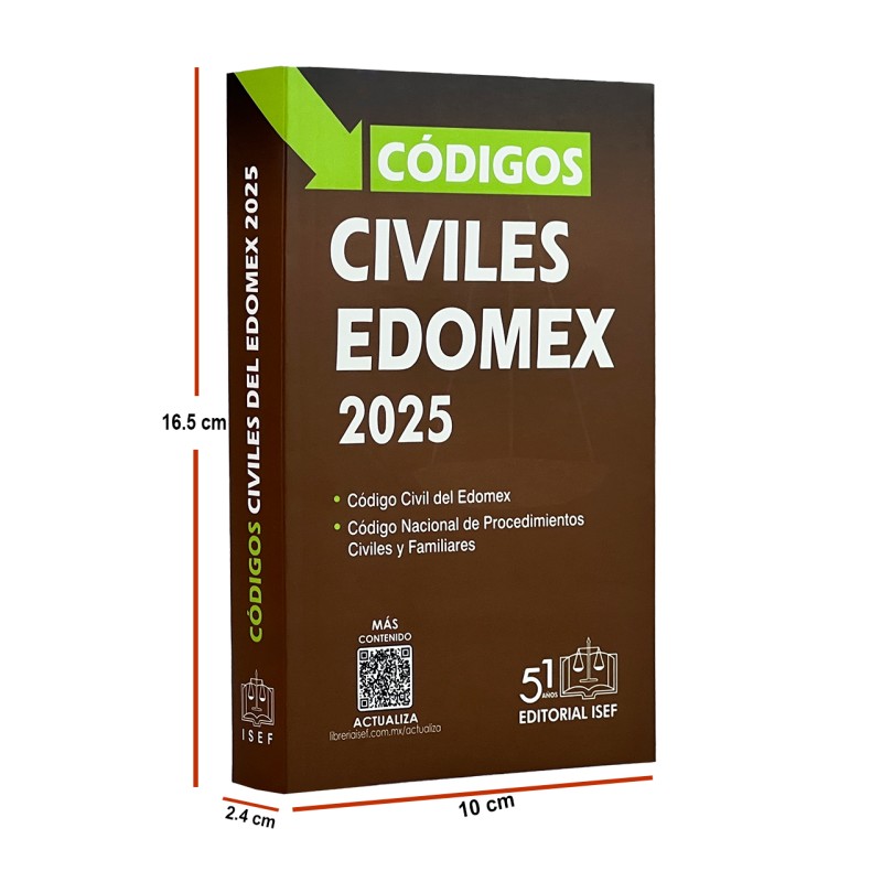 Códigos Civiles del Estado de México 2025 (Bolsillo)