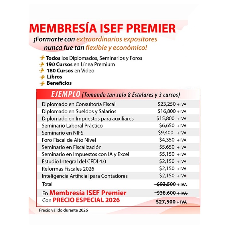 MEMBRESÍA DE CURSOS ISEF - PREMIER 2026