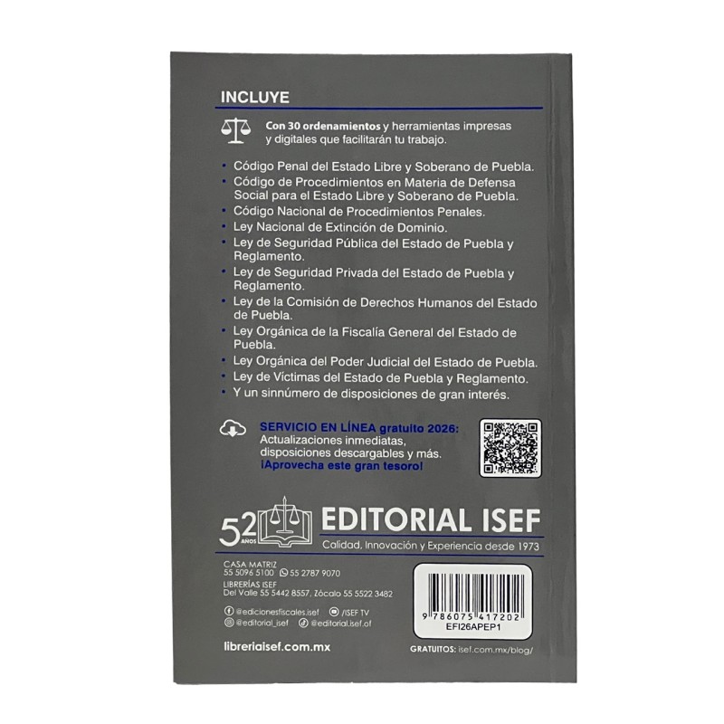 Agenda Penal del Estado de Puebla 2026