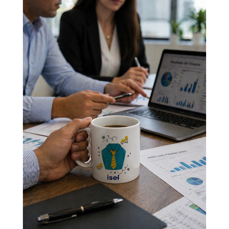 Taza blanca "propiedad de un atractivo e inteligente contador"