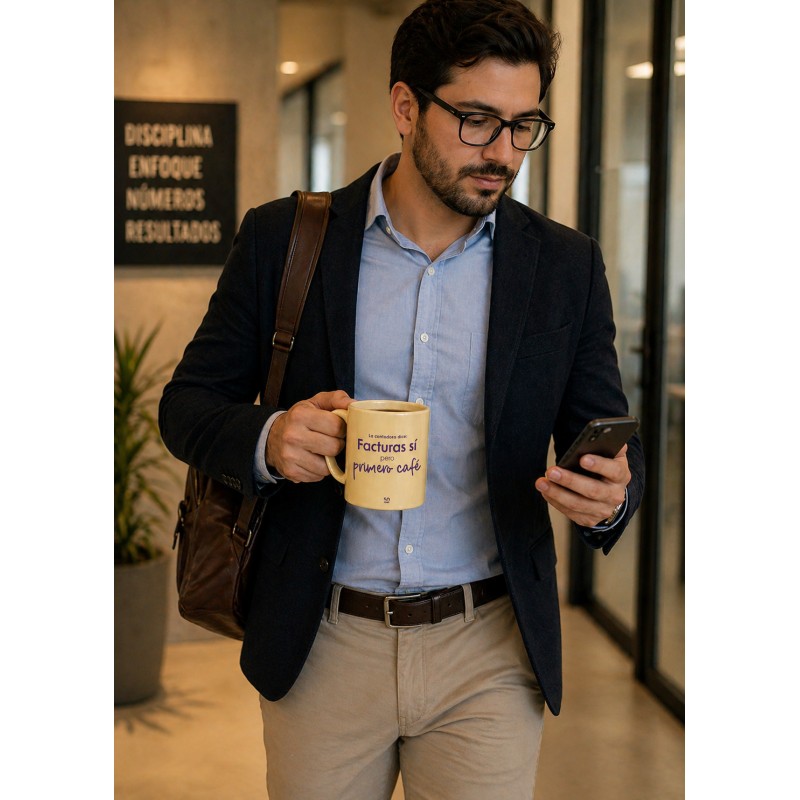 Taza "La contadora dice: Facturas sí pero primero café"