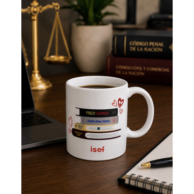 Taza blanca "En una relación con las leyes"
