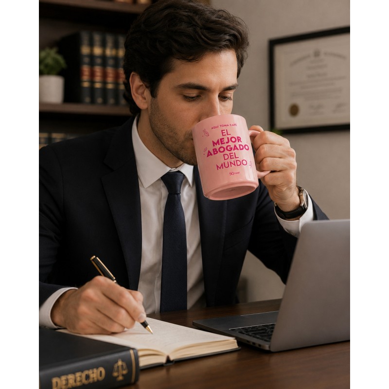 Taza "Aquí toma café el mejor abogado del mundo"